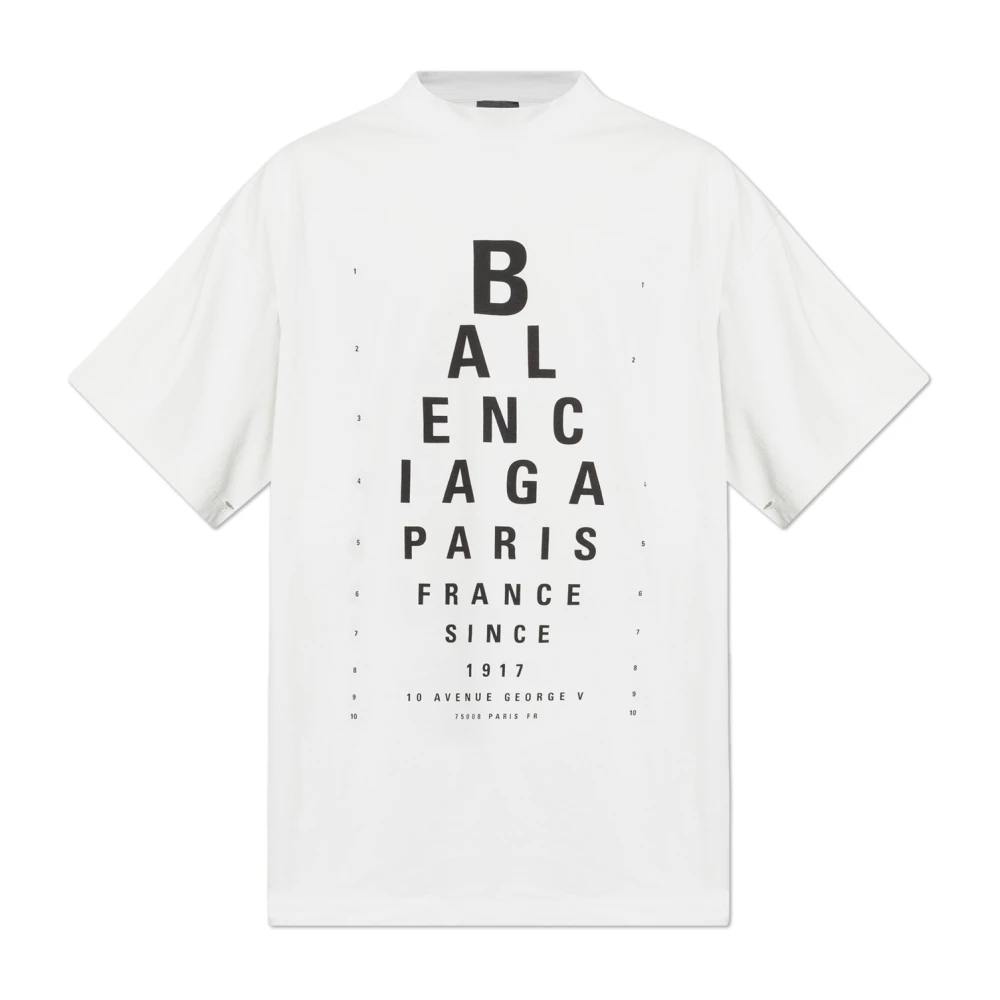 Balenciaga T-shirt met Logo White Heren
