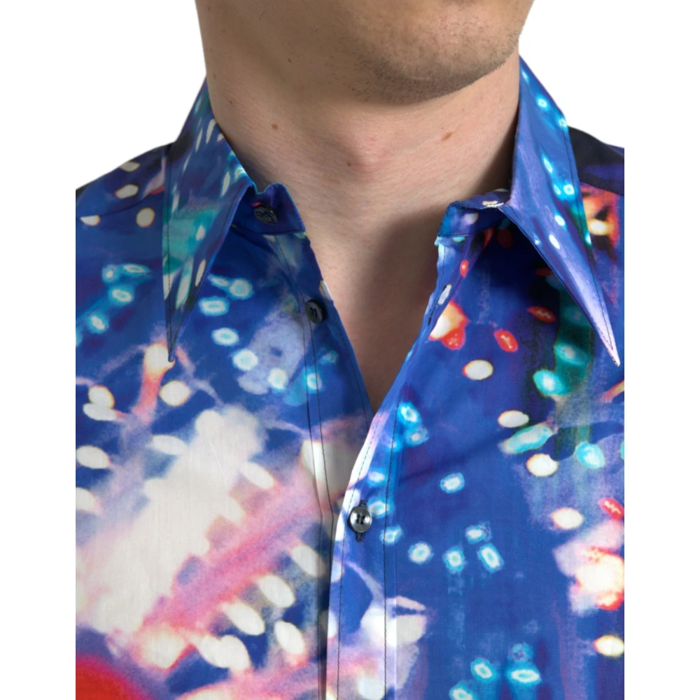 Dolce & Gabbana Multicolor Luminarie Martini Shirt Multicolor Heren