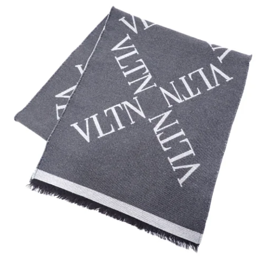 Valentino Vintage Pre-owned Silk scarves Gray Dames