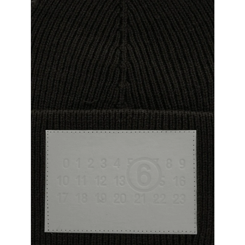 MM6 Maison Margiela Zwarte wollen muts Black Dames