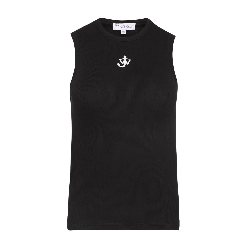 JW Anderson Zwarte Mouwloze Crew Neck Jas Black Dames