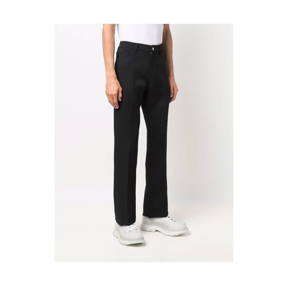 Courrèges Zwarte Katoenen Straight Leg Broek Black Heren