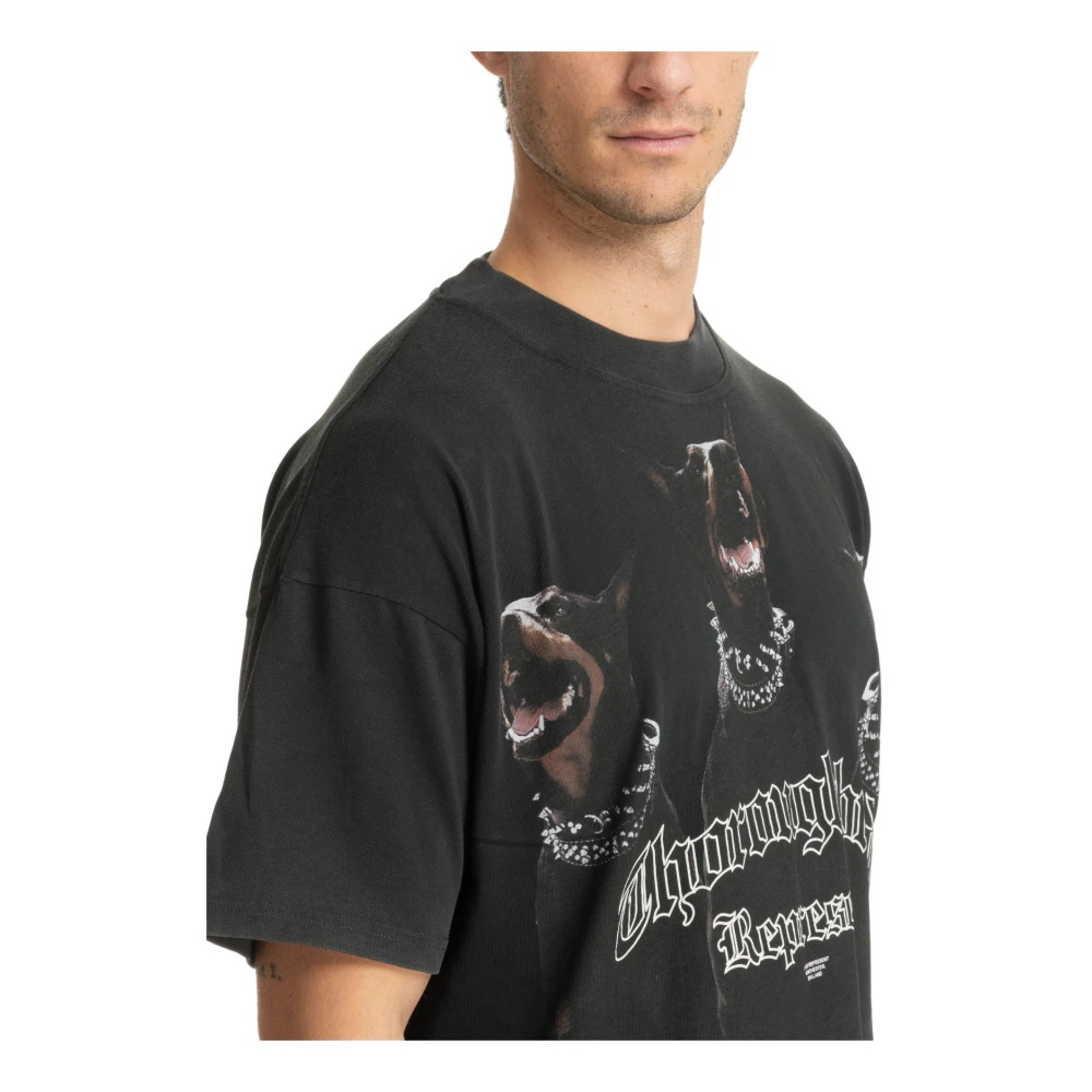 Represent Gestreept Logo T-shirt Black Heren