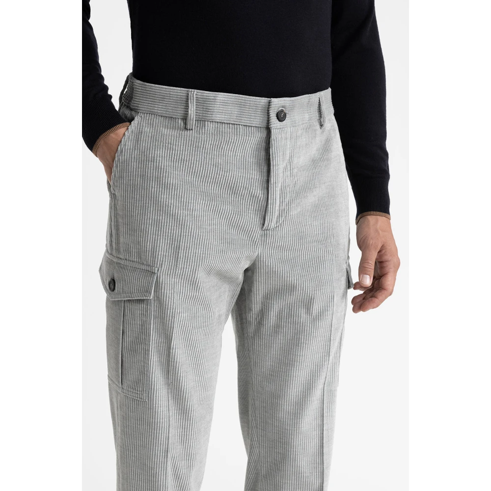 PESERICO Katoenen fluwelen chino broek Gray Heren
