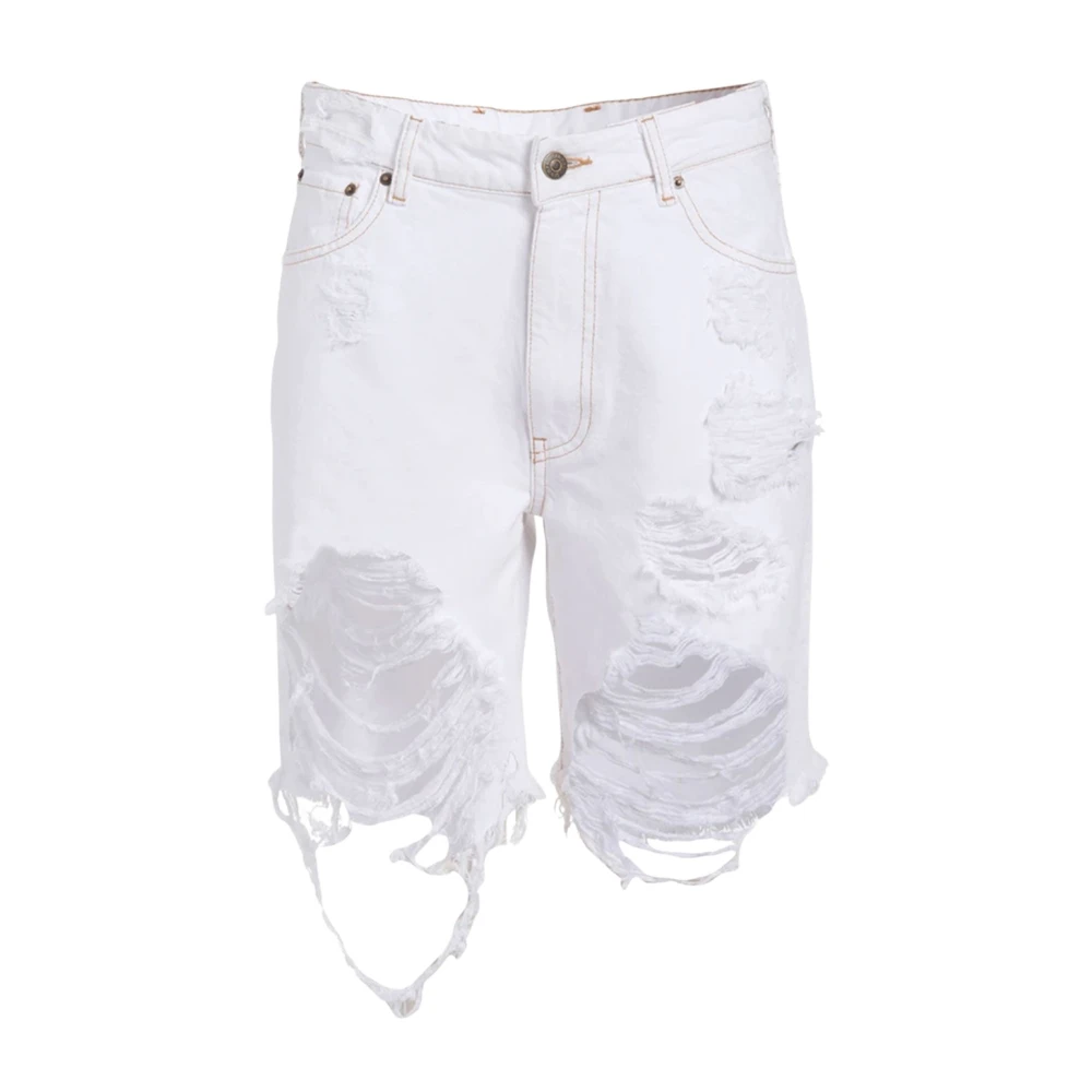 Ser.o.ya Women's White Distressed Denim Shorts