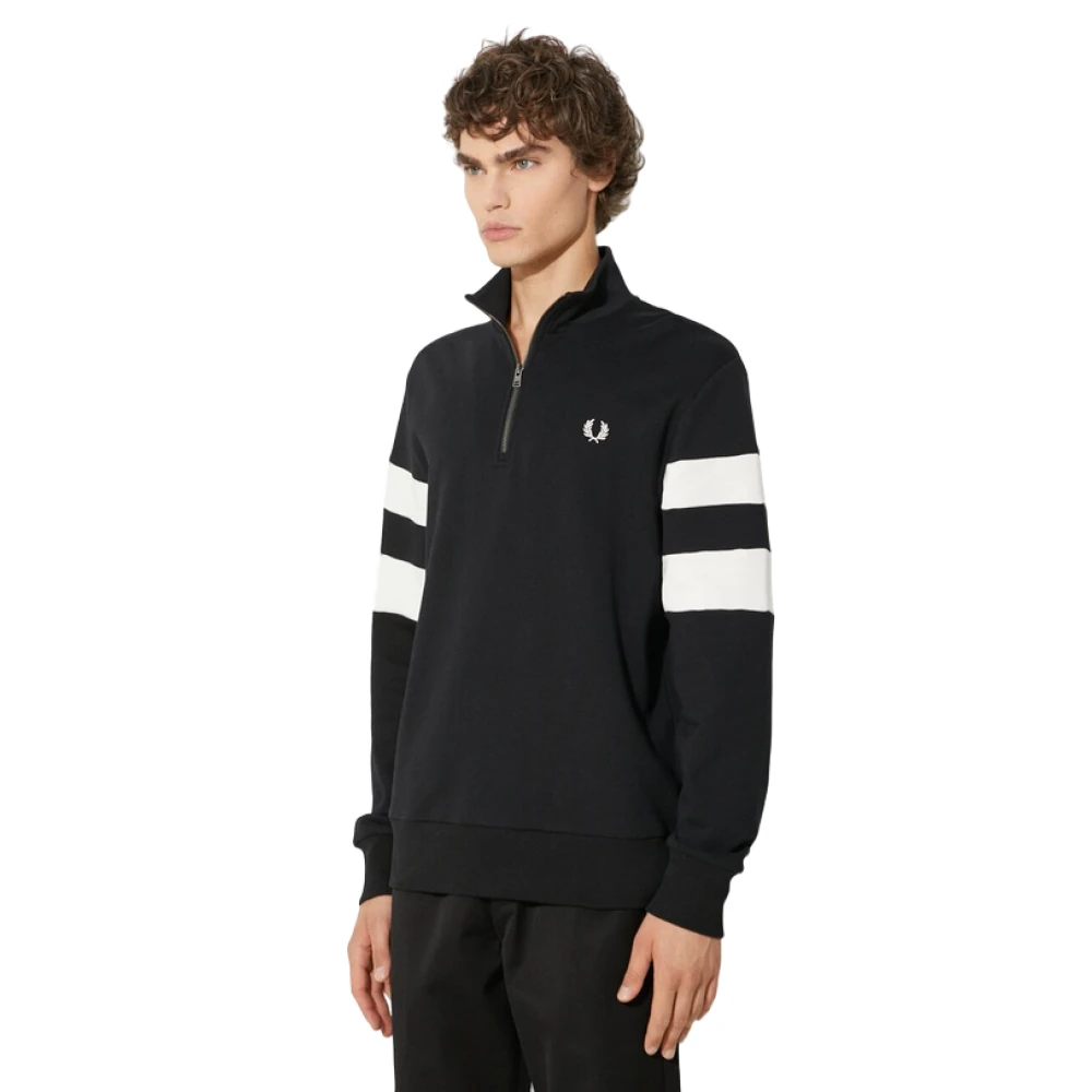 Fred Perry Gebreide Trui met Patroon Black Heren