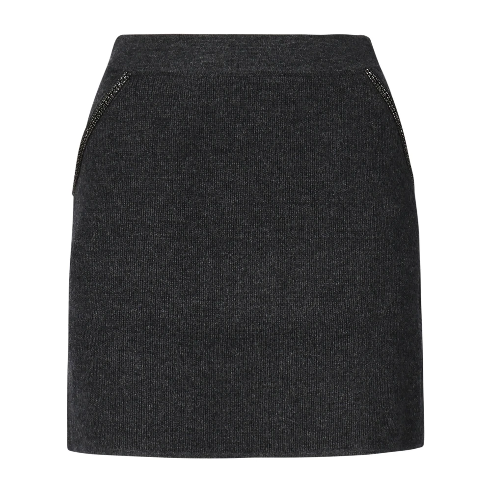 Self Portrait Grijze Wollen Stretch Rok Gray Dames