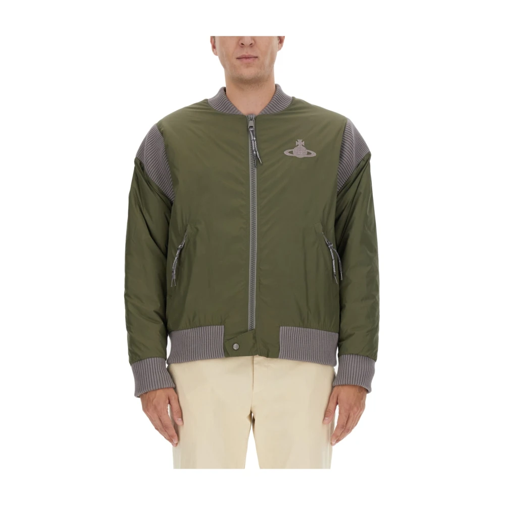 Vivienne Westwood Logo Bomberjack Stijlvol Ontwerp Green Heren