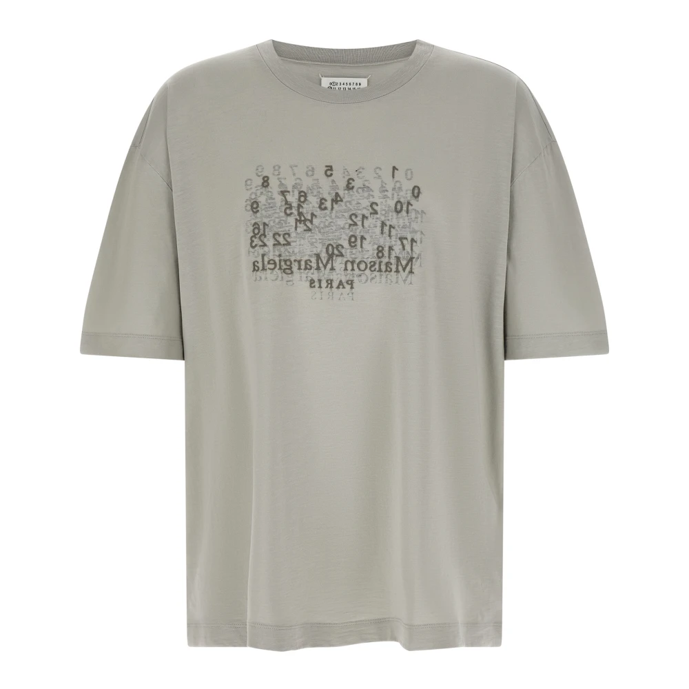 Maison Margiela Men's Gray T-Shirts, M, Numerical T-Shirt