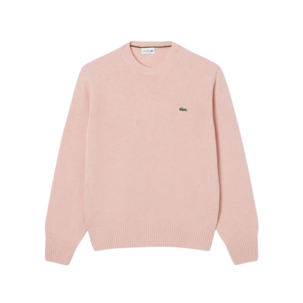 Lacoste Uomo Rosa Maglione Girocollo In Lana Cardata