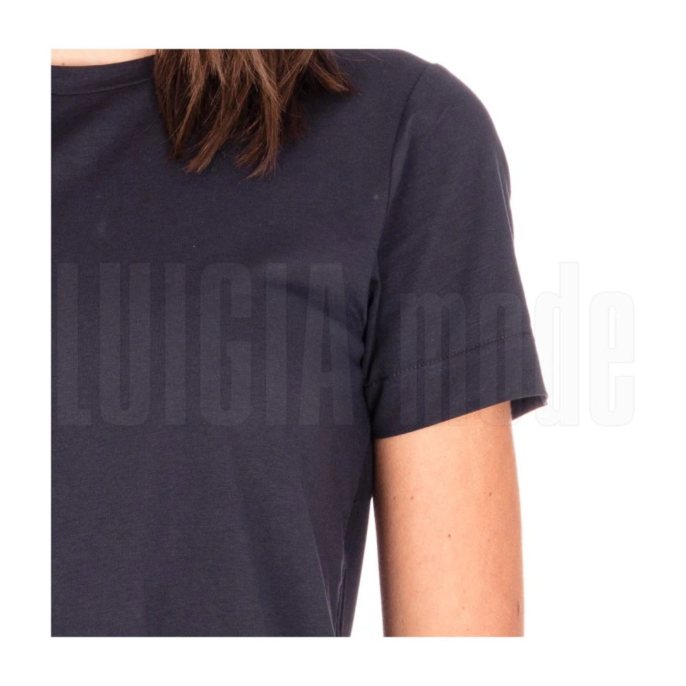 Alpha Studio Jersey Kraag Korte Mouw Top Blue Dames