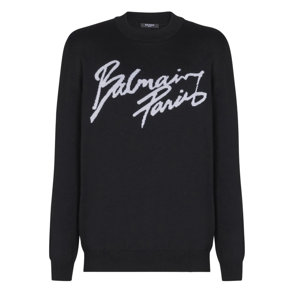 Balmain Black Jumpers - Male - Round-Neck Knitwear - L - Knitwear