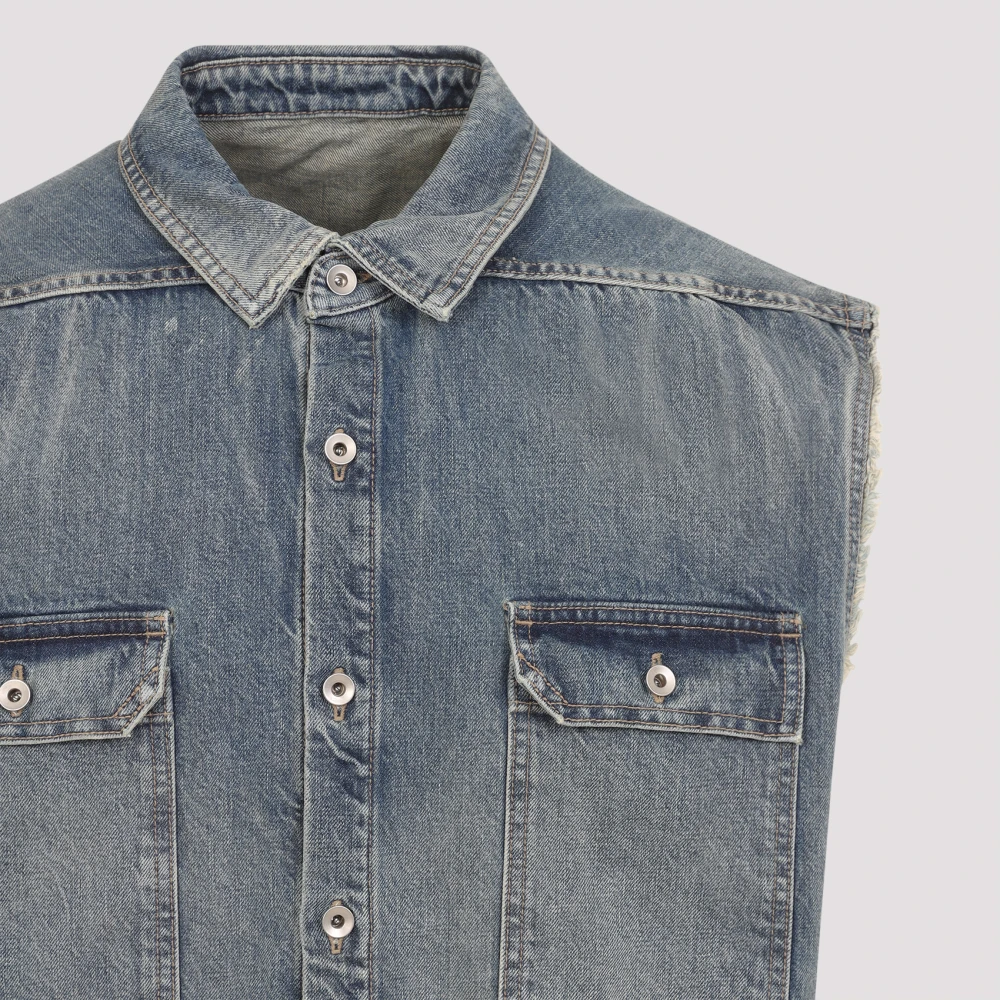 Rick Owens Jumbo Vest Blue Heren