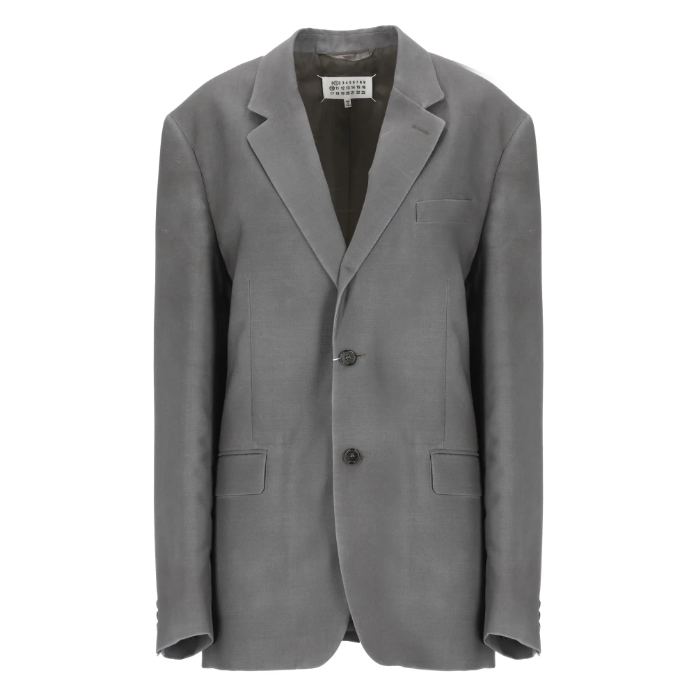 Maison Margiela Grijze Wol Mohair Blazer Vrouw Gray Dames