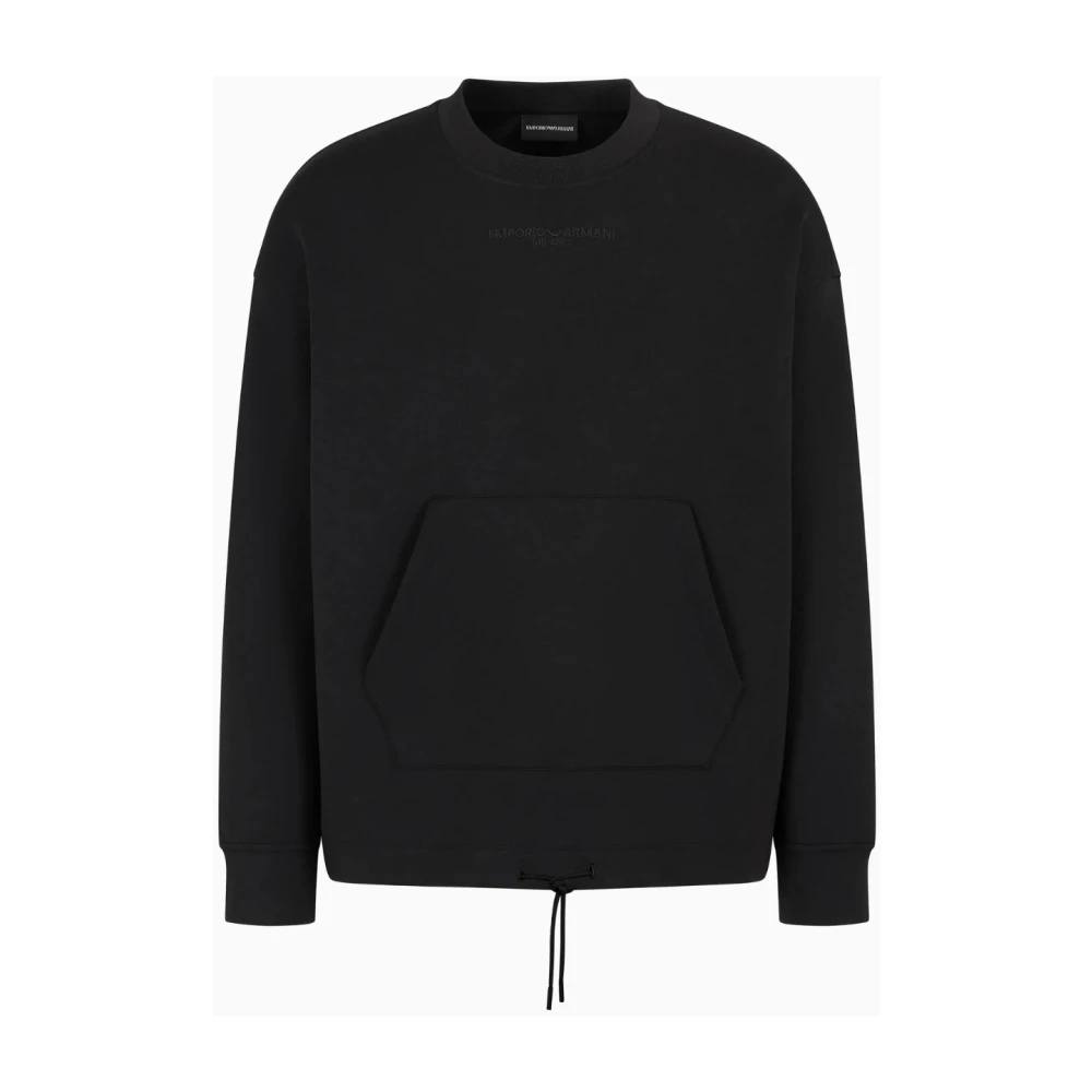 Armani Exchange Svart Sweatshirt Höj Stil Avslappnad Bekväm Passform Black, Herr