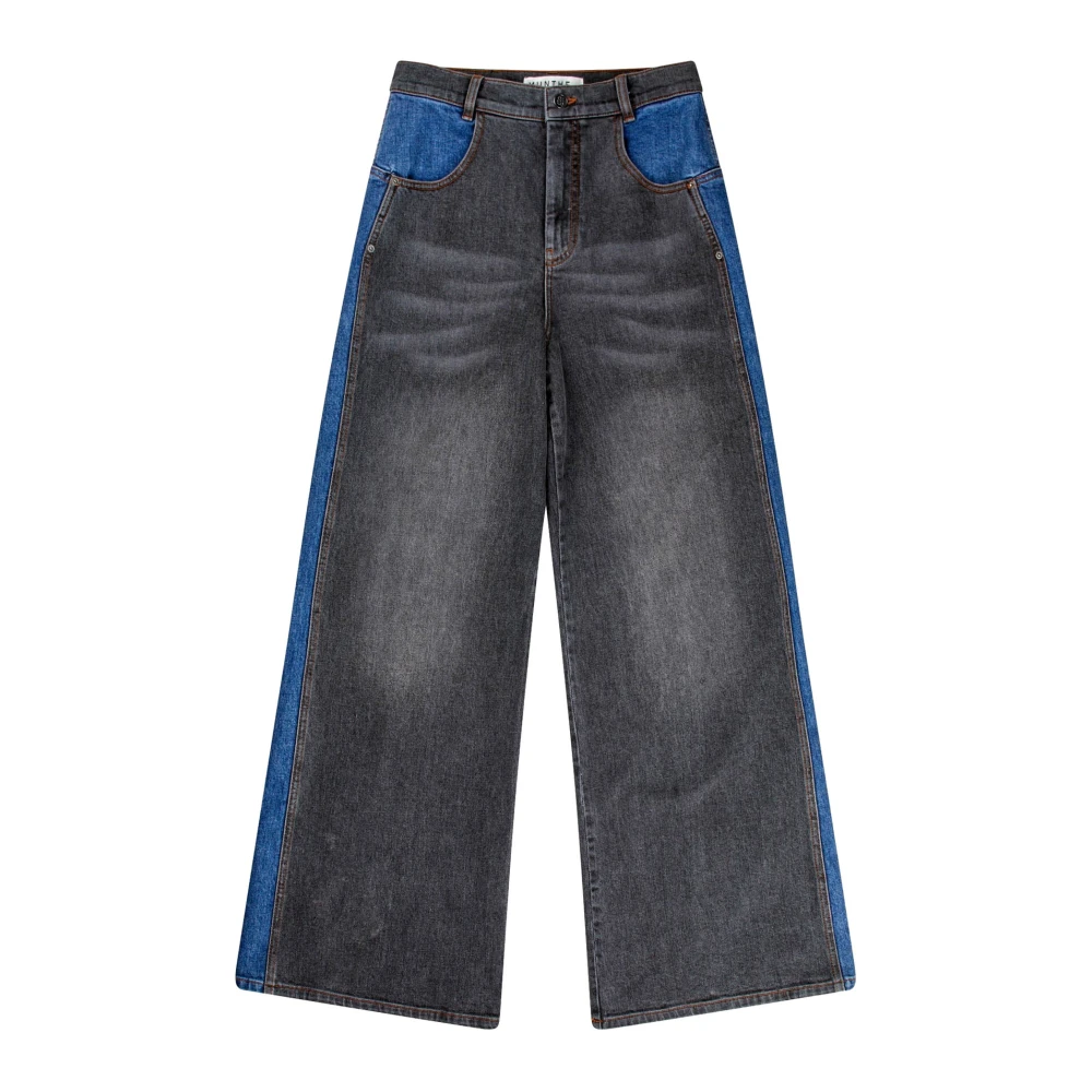 Munthe Elegante tweekleurige jeans 2-Black Blue Dames