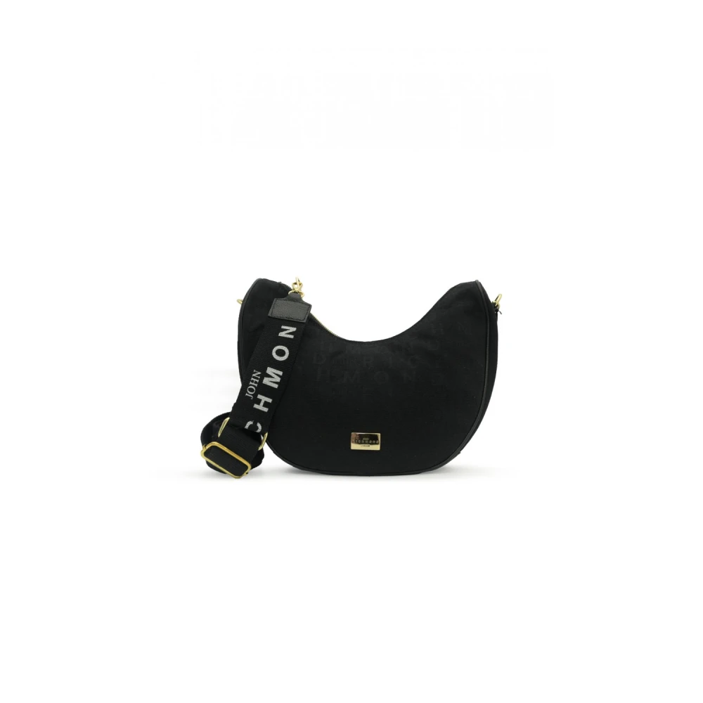 John Richmond Zwarte en gouden leren handtas Black Dames