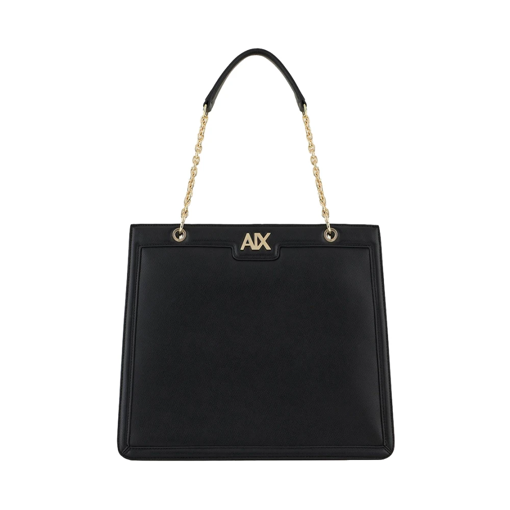 Armani Exchange Donna Nero Borsa Shopper Nera Elegante Versatile