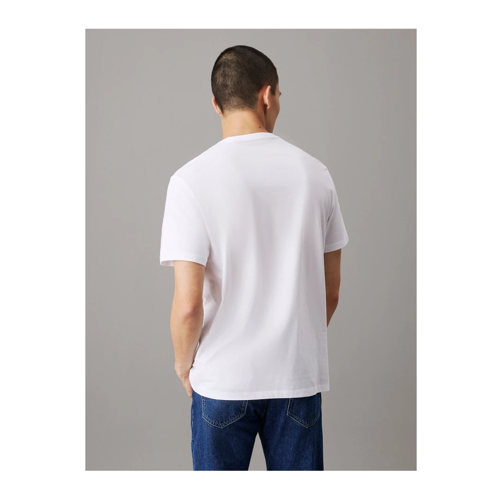 Calvin Klein Wit Katoen Logo T-Shirt White Heren