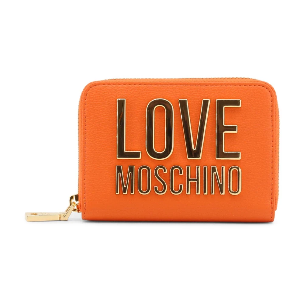 Love Moschino Kompakt Plånbok med Korthållare och Myntficka Orange, Dam