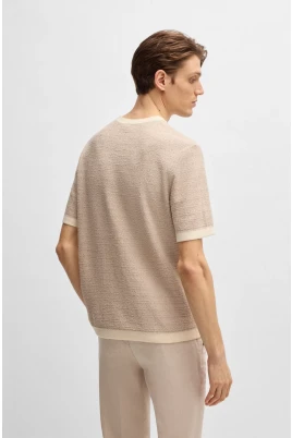 Relaxed-fit T-shirt i jacquardstickning
