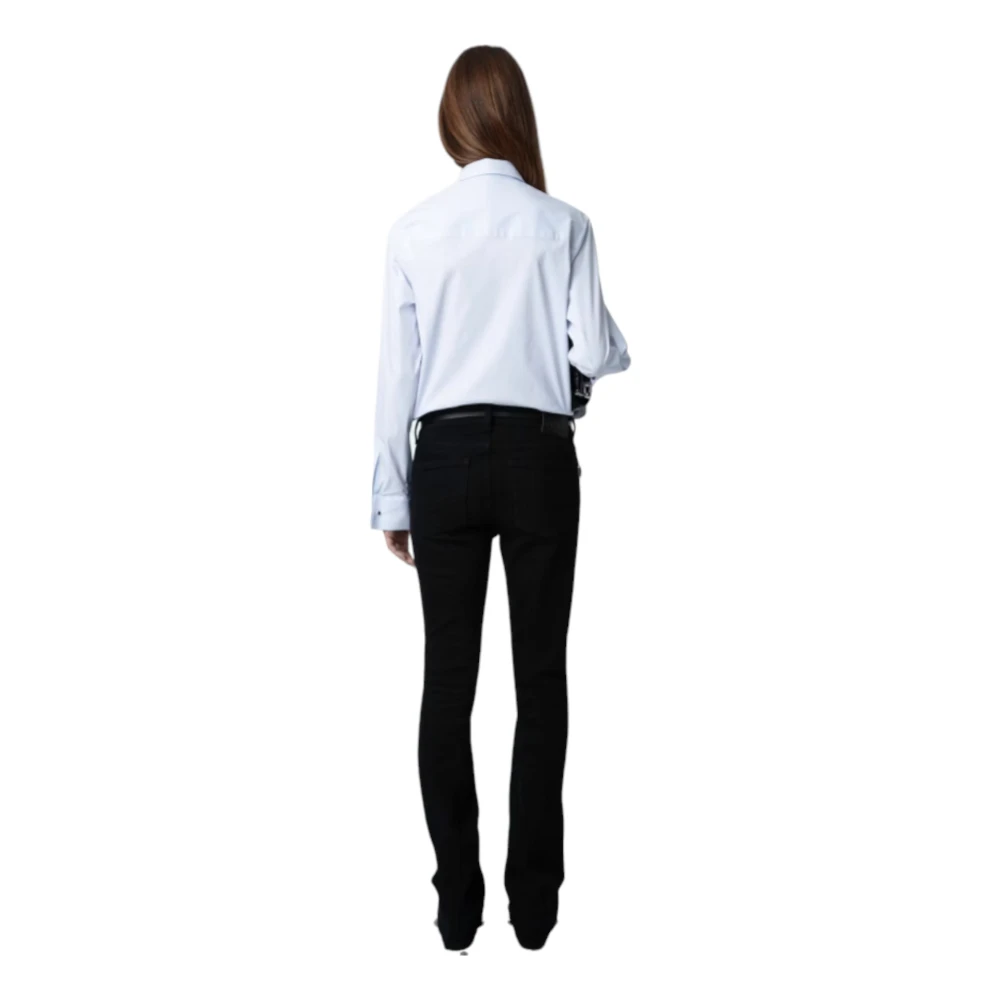 Zadig & Voltaire Lichtblauw Gestreept Katoenen Overhemd Blue Dames