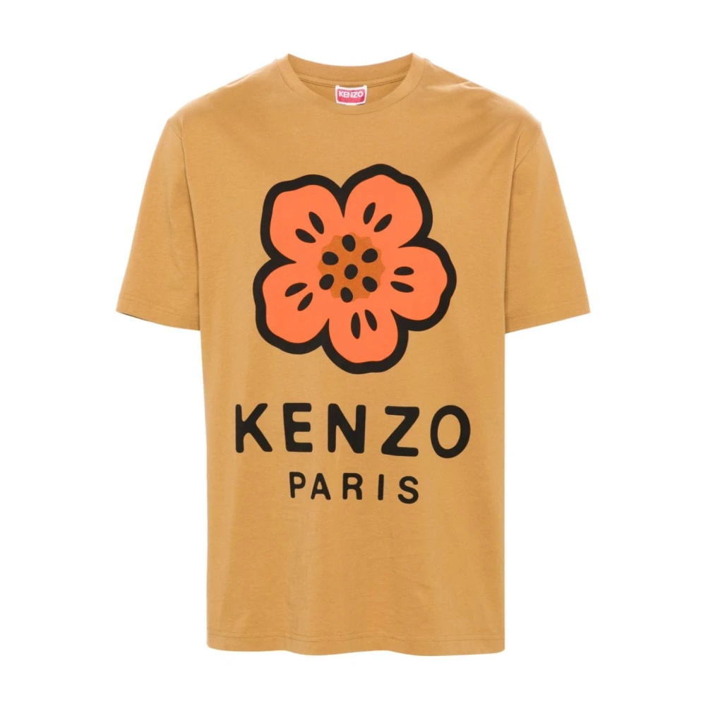 Kenzo Bloemmotief Jersey T-shirts en Polos Orange Heren