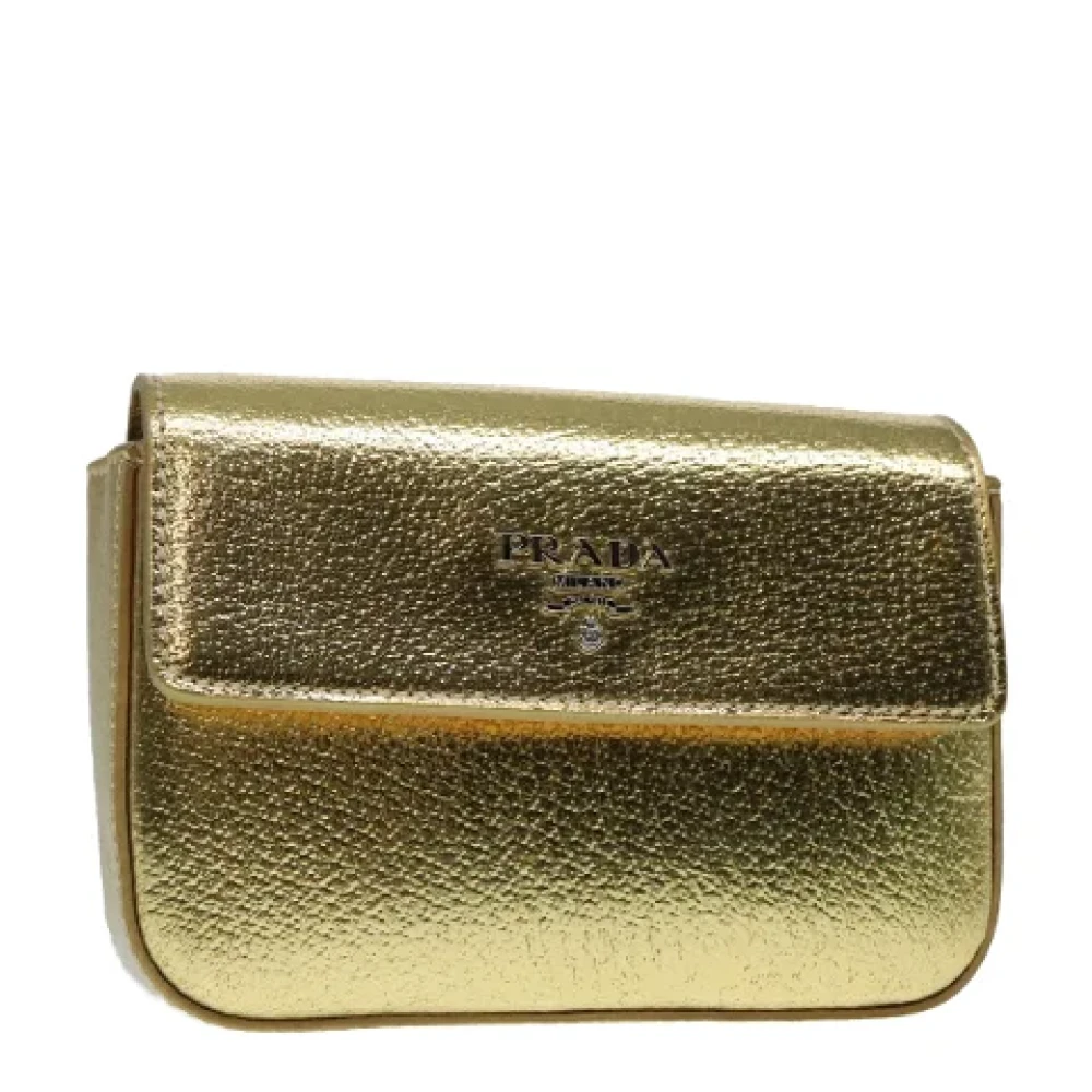 Prada Vintage Pre-owned Leather pouches Yellow Dames