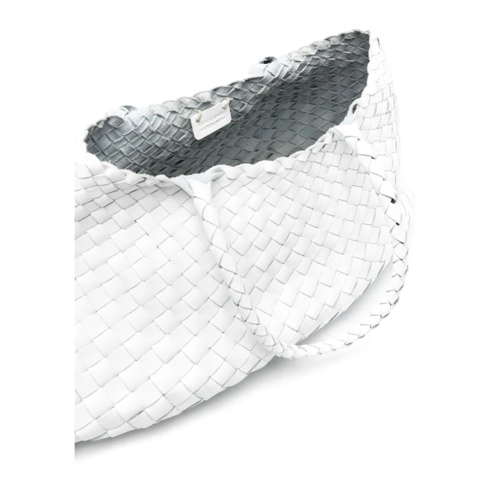 Dragon Diffusion Witte Geweven Tote Tas met Leer White Dames