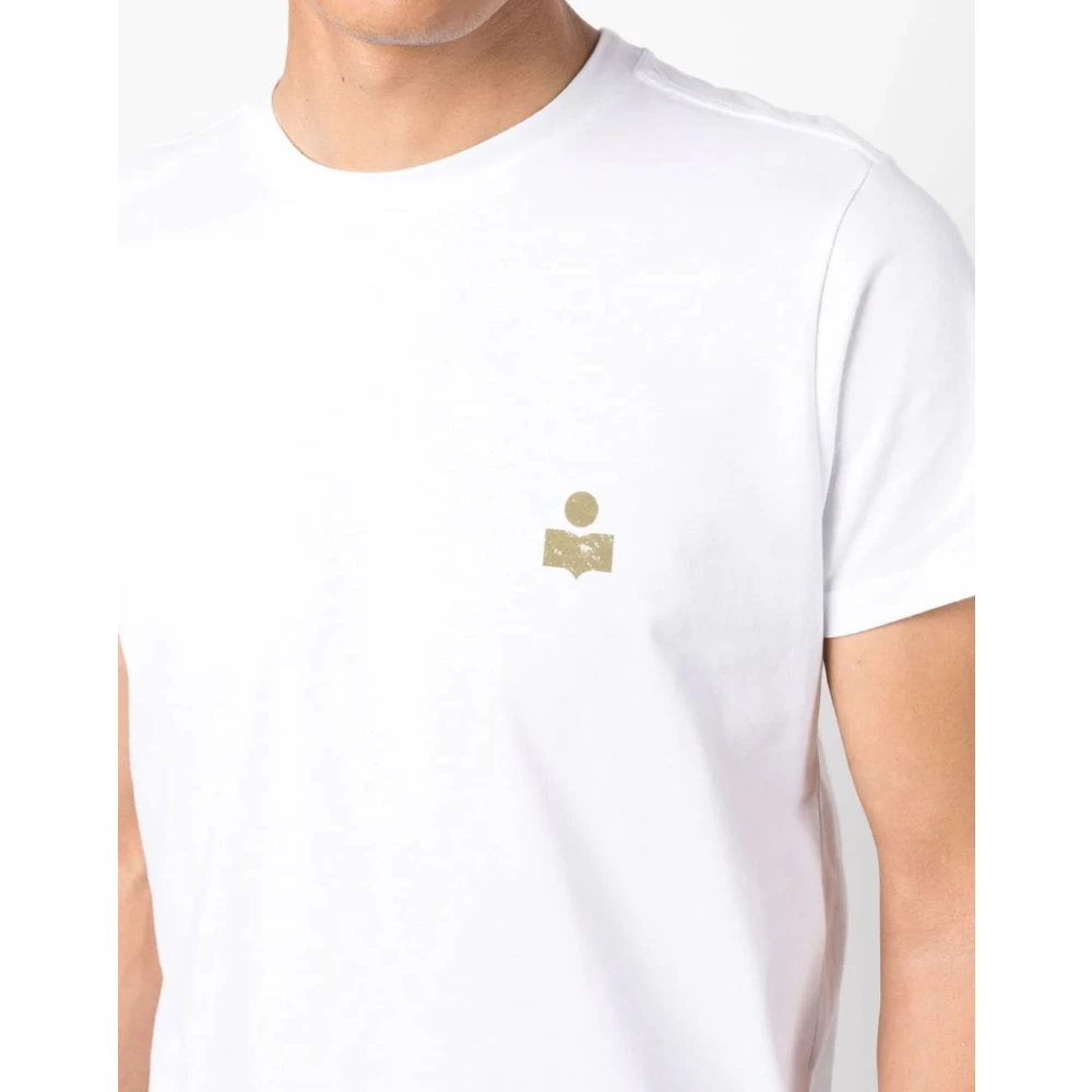 Isabel marant Wit Logo Crew Neck T-Shirt White Heren