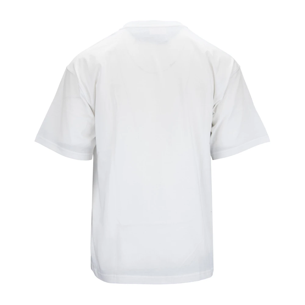 Diesel Heren T-shirt met geribbelde kraag White Heren
