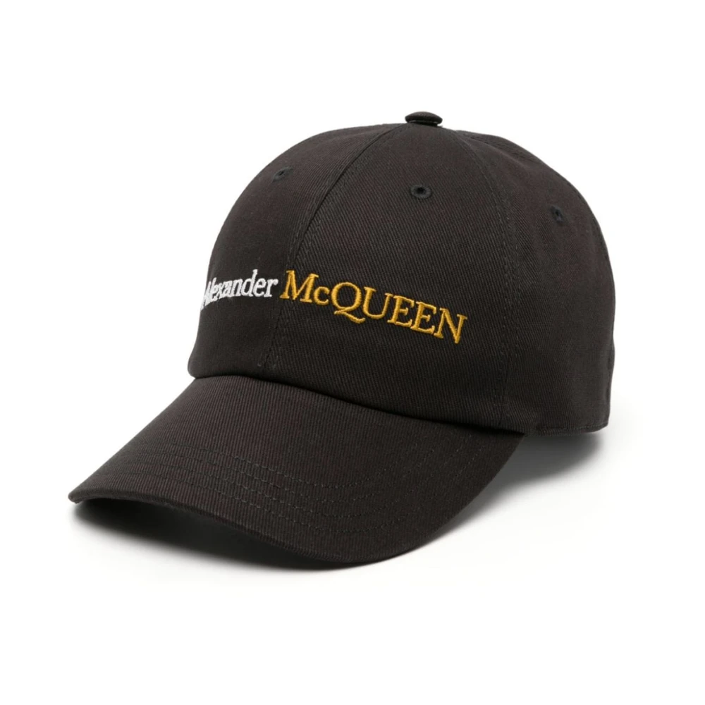 Alexander mcqueen Logo Geborduurde Zwart & Goud Pet Black Heren