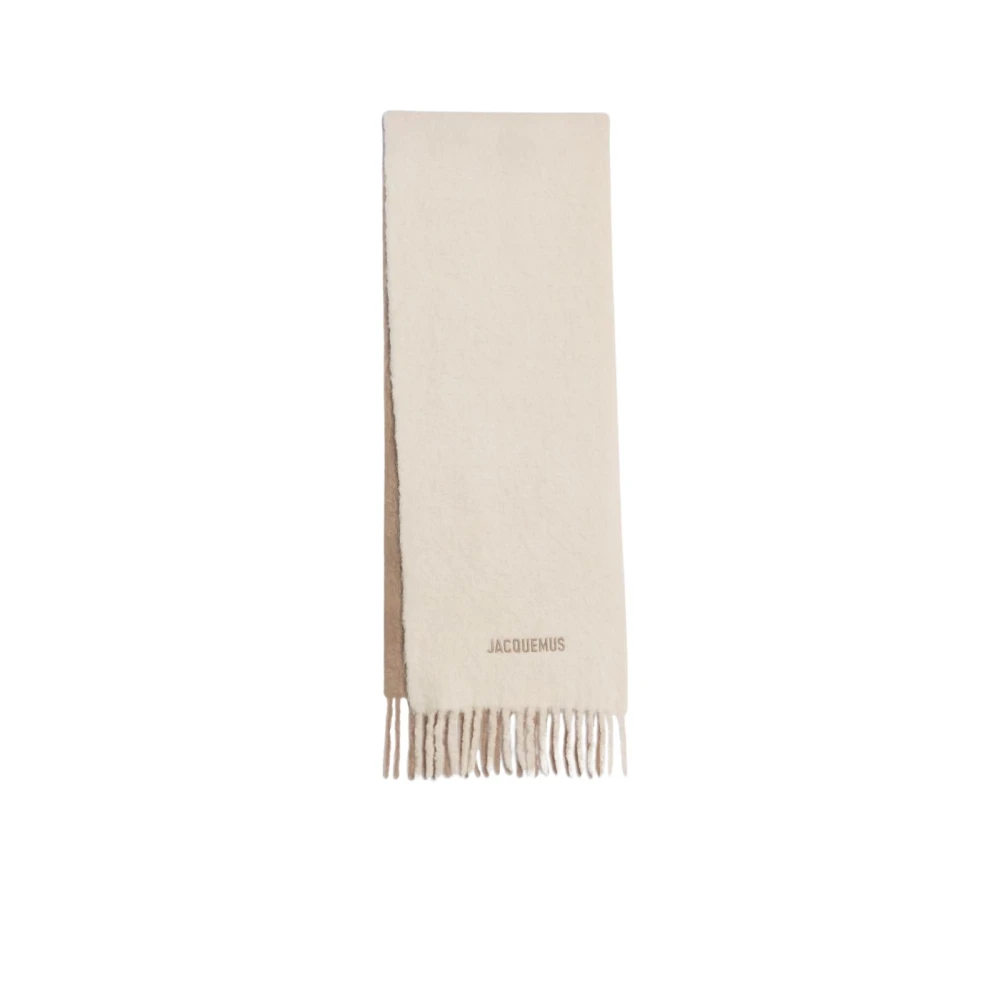 Jacquemus Zachte Alpaca Sjaal met Uniek Design Beige Dames