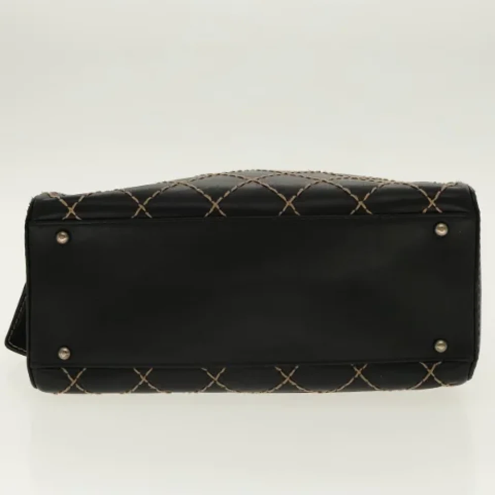 Chanel Vintage Pre-owned Leather handbags Black Dames