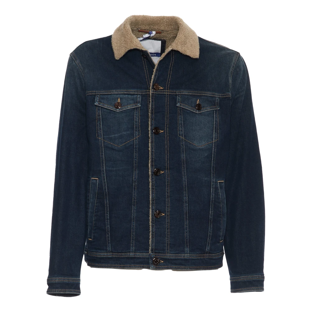 Jacob Cohën Sherpa Gevoerde Denim Jack Blue Heren