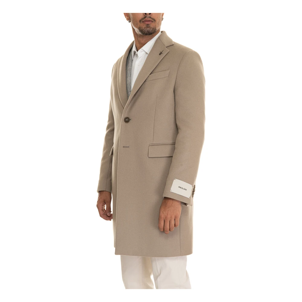 Paoloni Stijlvolle Winterjas voor Mannen Beige Heren
