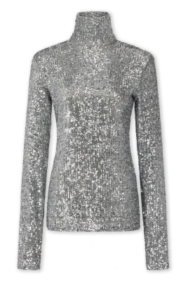 Paljett Turtleneck Top
