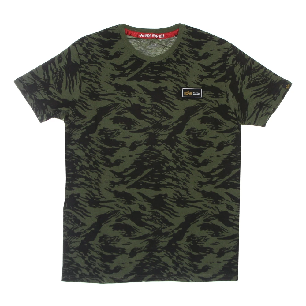 Alpha industries Camo Brushstroke Groene Tactische Tee Green Heren