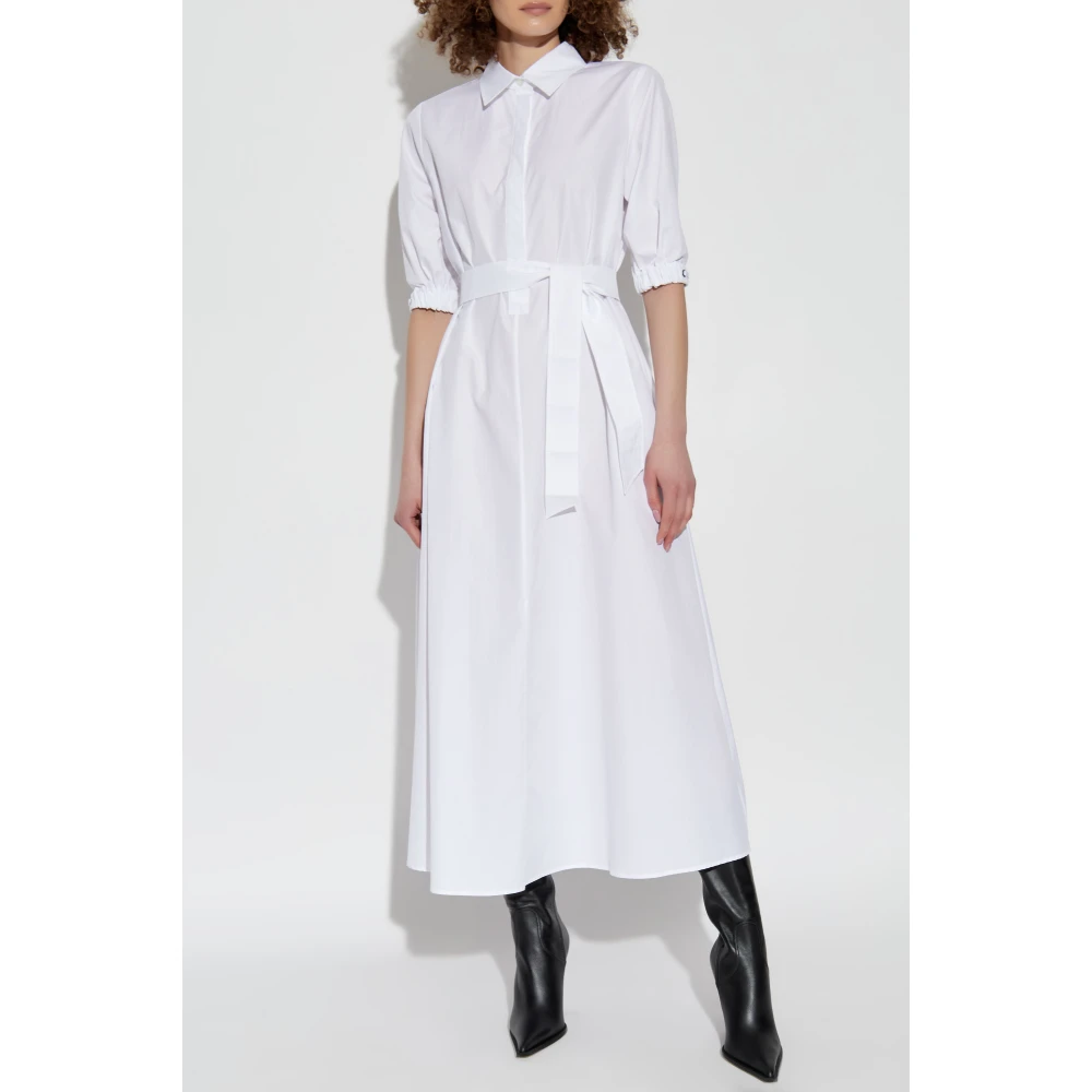 Max Mara Jurk met kraag 'Hoyo' White Dames