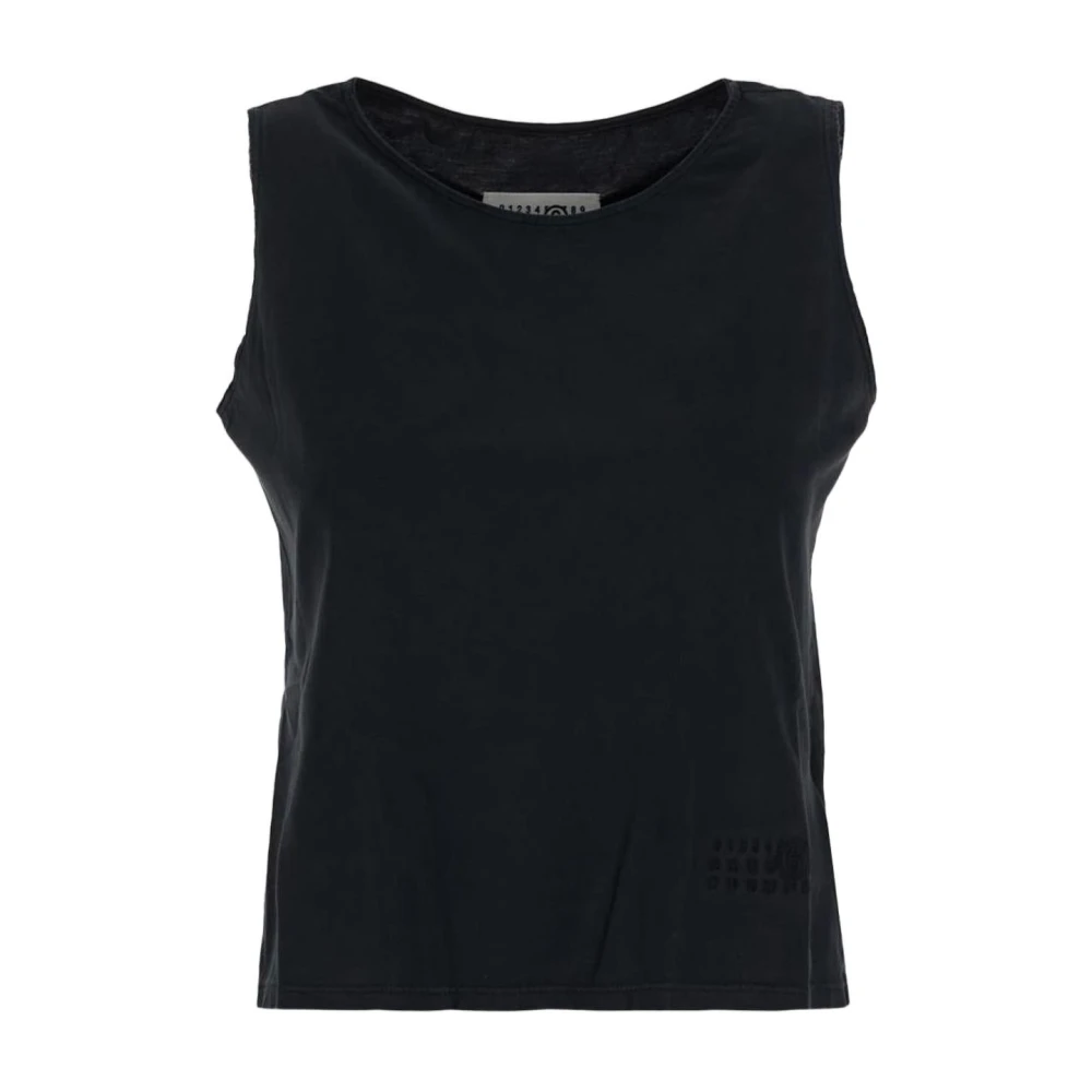 Mm6 Maison Margiela Vrouw Zwart Tops Dames, S, Tanktop