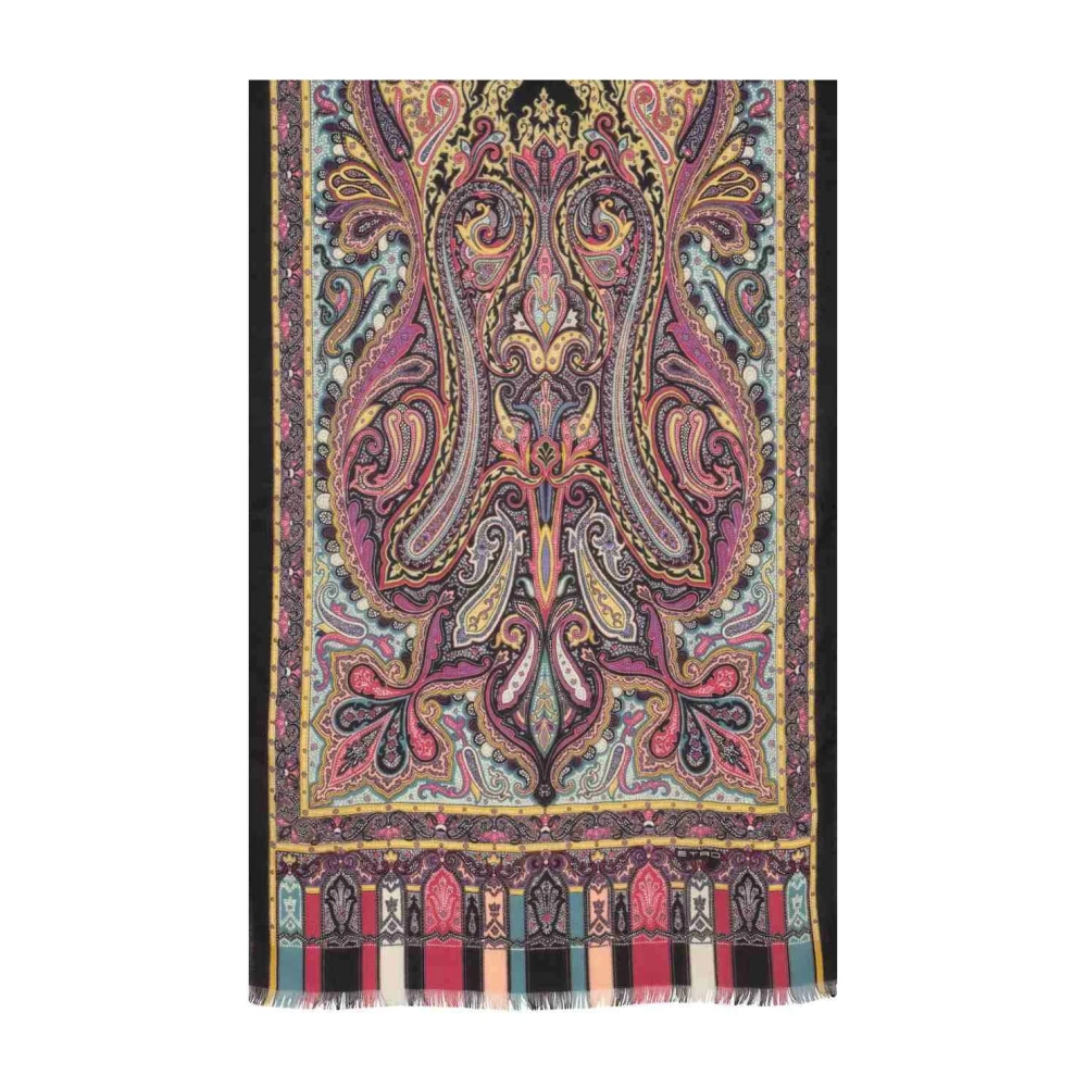 ETRO Paisley Kasjmier Sjaal met Franjes Multicolor Dames