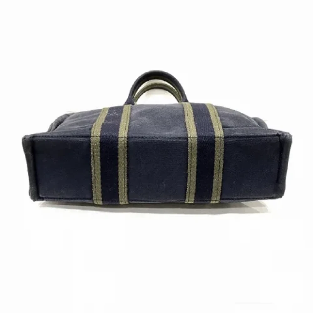 Hermès Vintage Pre-owned Canvas handbags Blue Dames