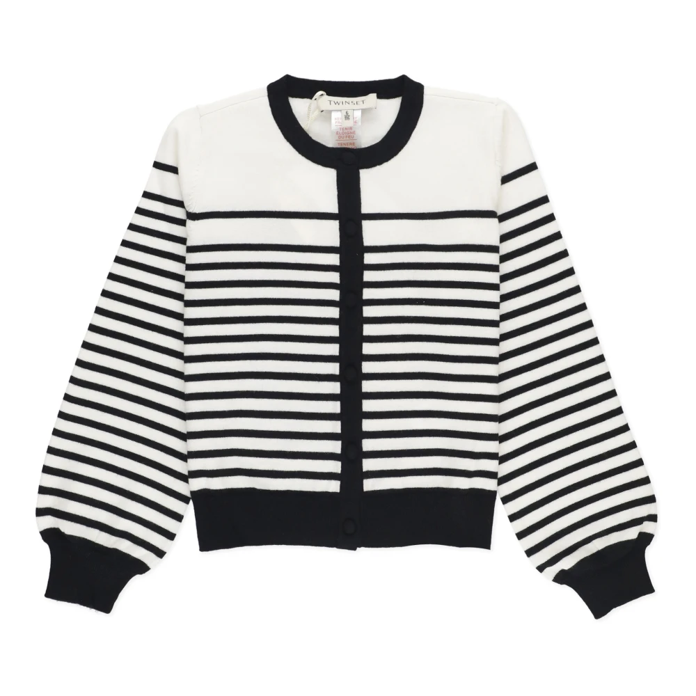 Twinset Girls White Kids Cardigans, 4 Y, Striped Cardigan Jumper