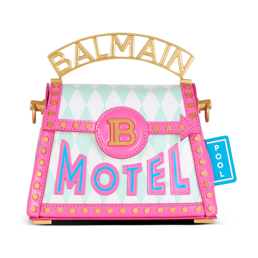 Balmain B-Buzz Dynasty Kleine tas in bedrukt kalfsleer Multicolor Dames