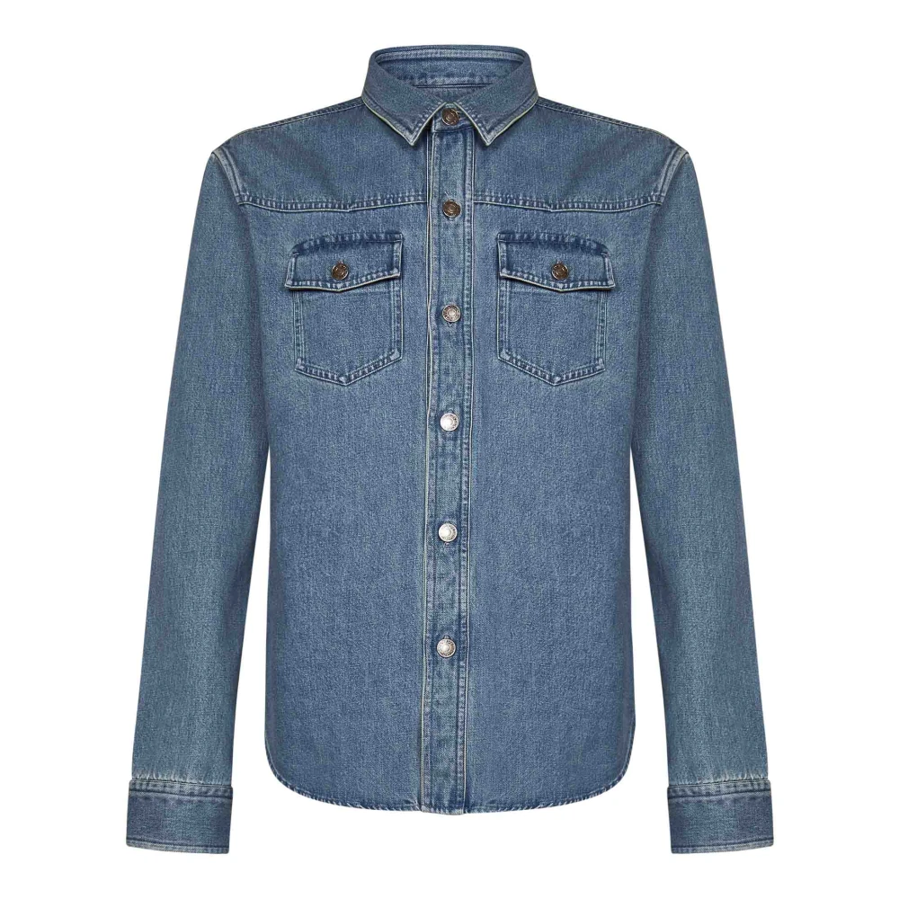 Tom Ford Blauw Denim Overhemd voor Mannen Blue Heren