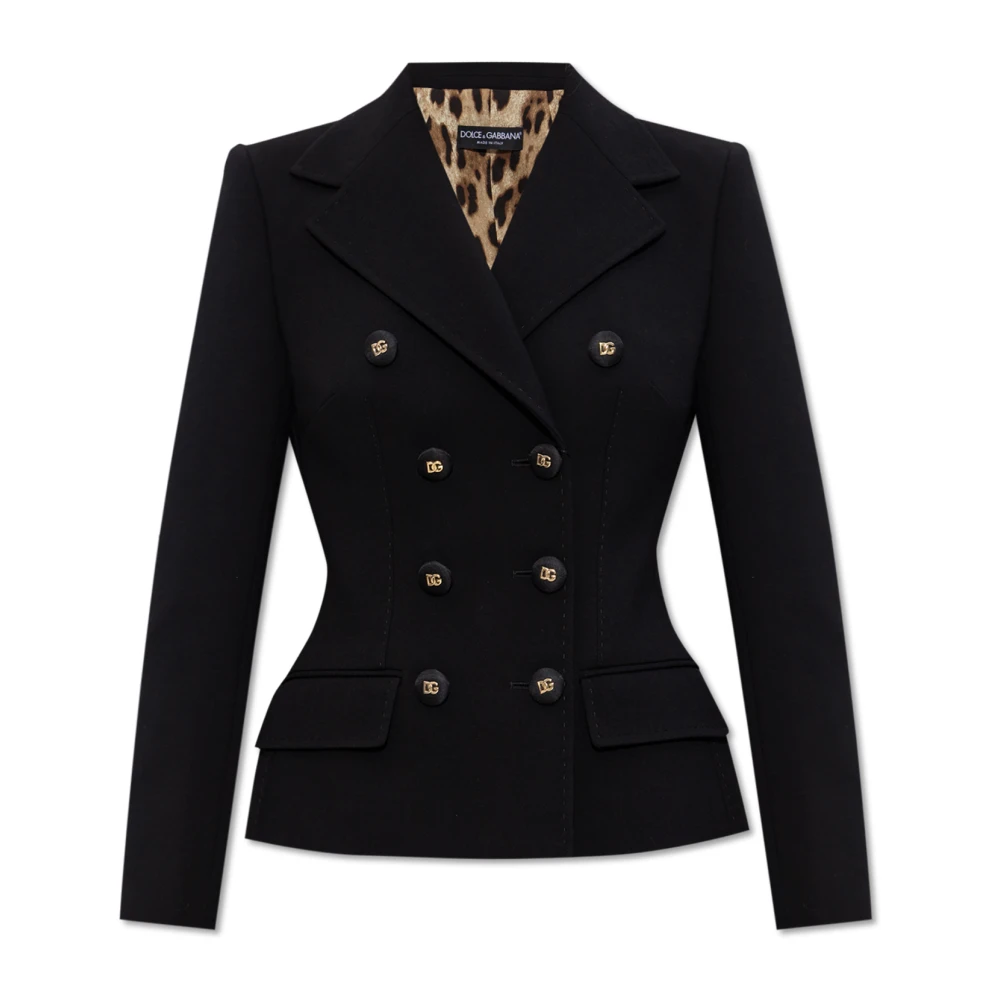 Dolce & Gabbana Vrouw Zwart Jassen Dames, S, Double-Breasted Blazer