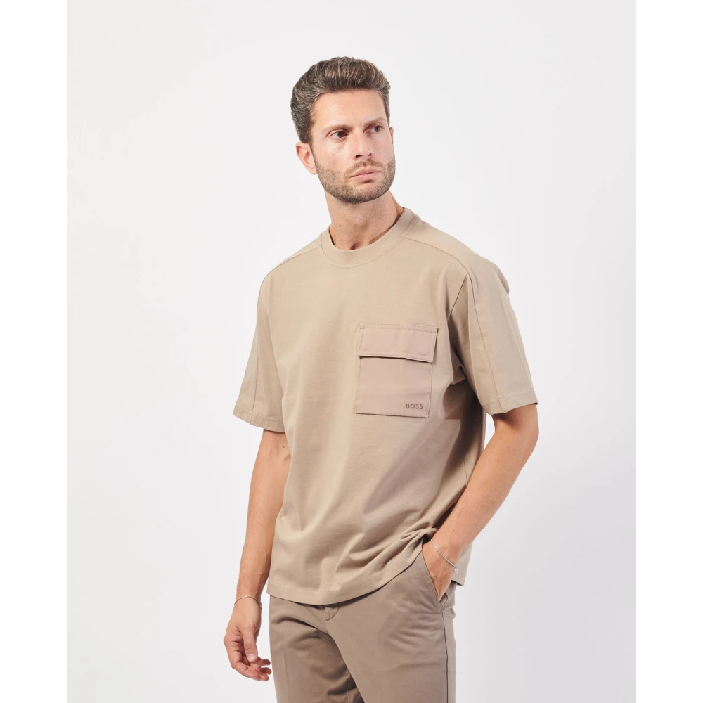 Hugo Boss Beige Pocketcargo T-shirt met Logozak Beige Heren