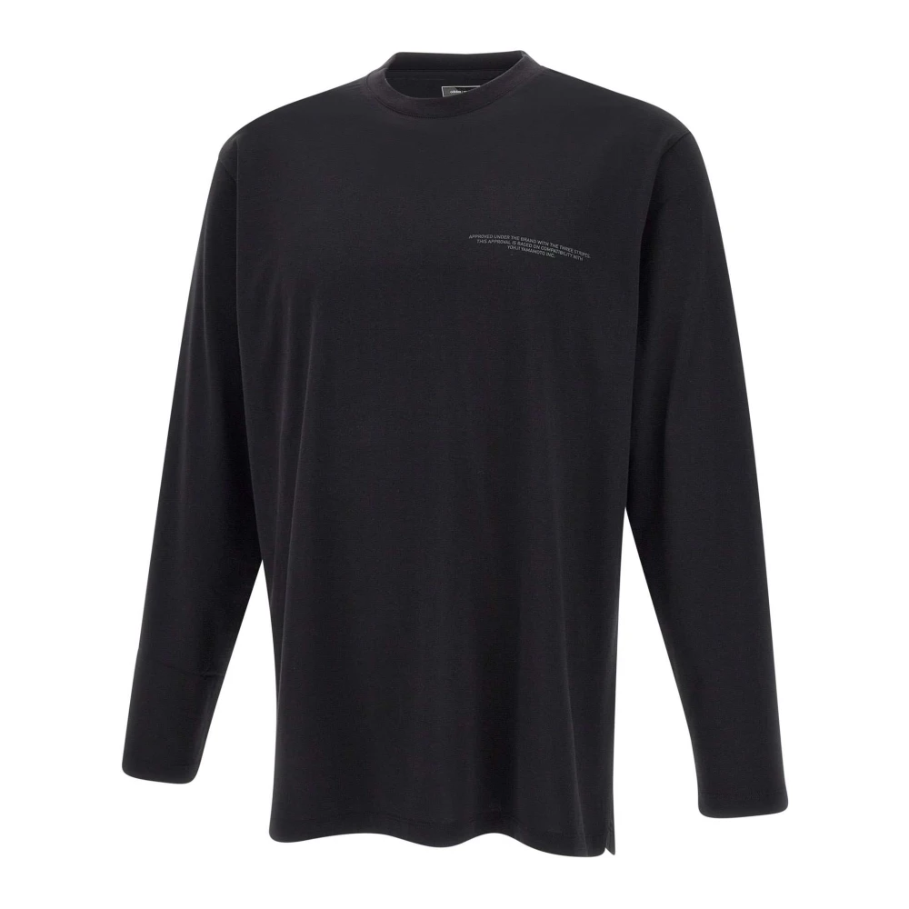 Y-3 Zwarte Katoenen Sweater met Logo Print Black Heren