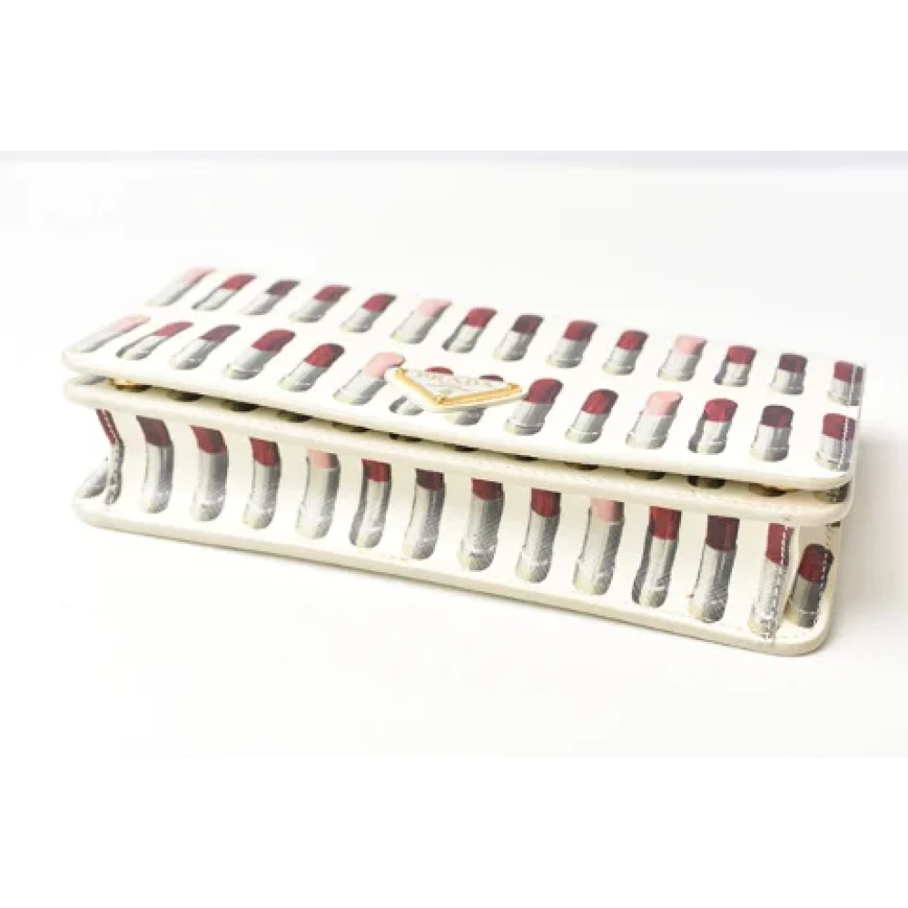 Prada Vintage Pre-owned Canvas wallets White Dames