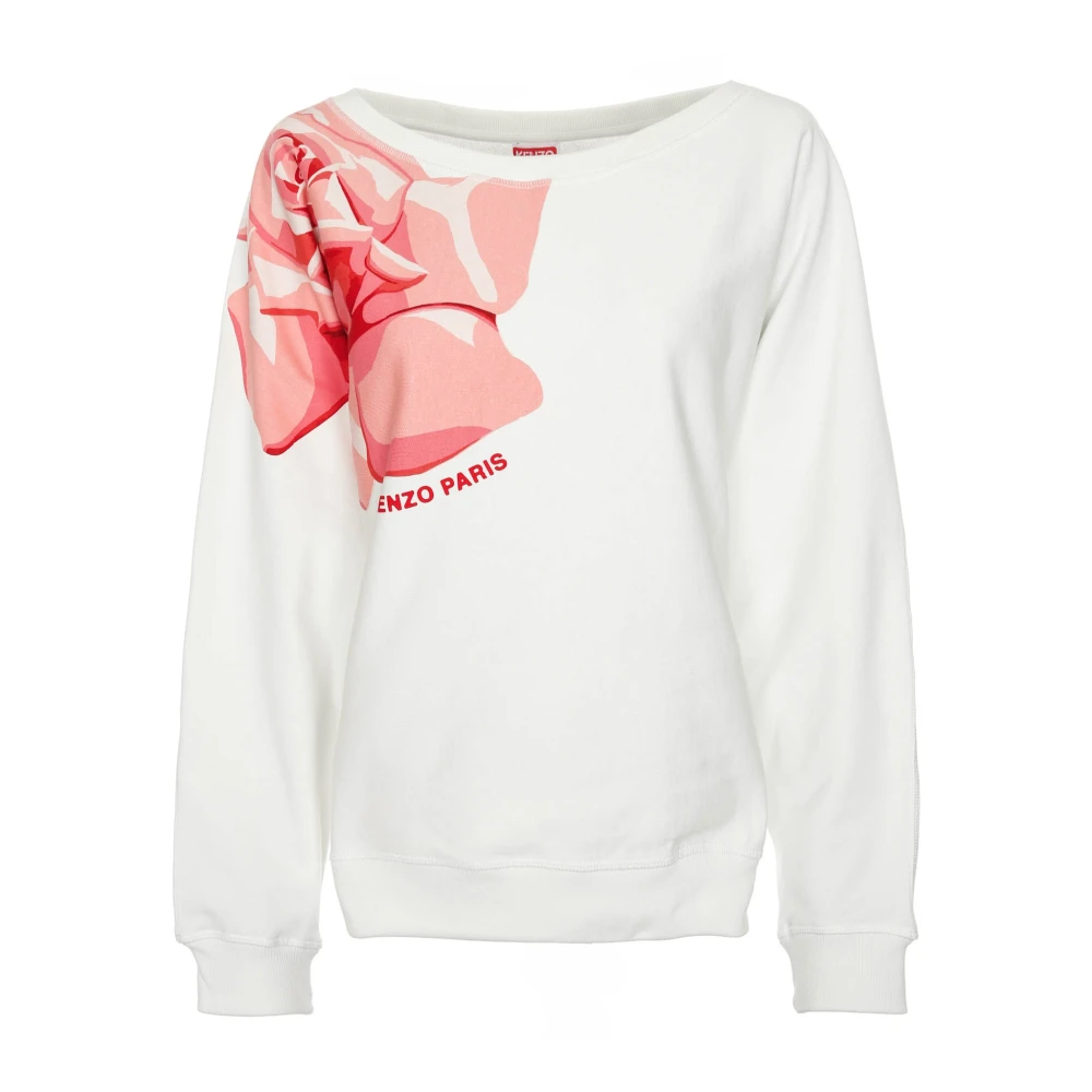 Kenzo Rose Batwing Sweatshirt White Dames